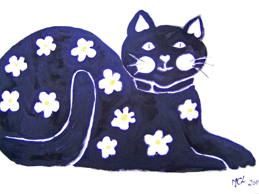 Acrylique 20 x 16 cm  BLACK CAT [9.99-4.50]