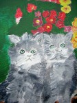 Acrylique 20 x 16 cm  TWINS CATS [34.99 - 4.50]