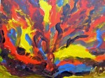 ABSTRACT FUEGO acrylique sur bois 20x16  [49.95 - 4.50]