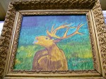 ACRYLIQUE CHASSIS BOIS ENCADRE LE CERF    30 X20 [49.50-14.50]