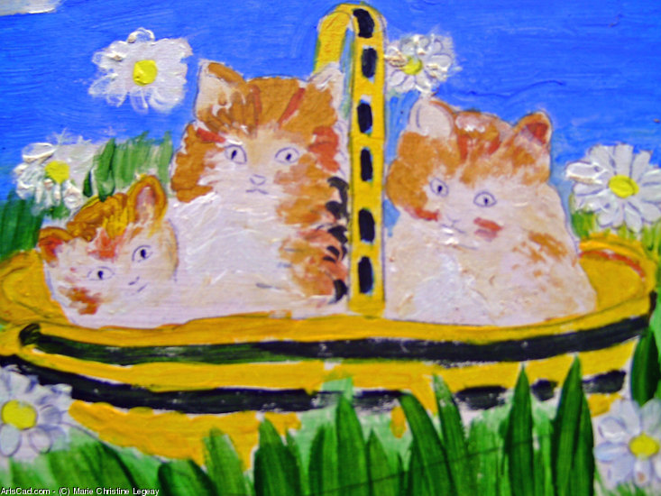 Acrylique sur bois 20x16cm LES CHATONS  [19.99 - 4.50]